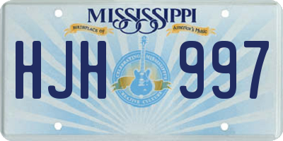 MS license plate HJH997