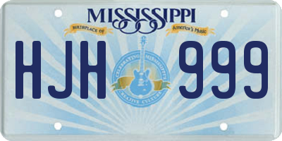 MS license plate HJH999