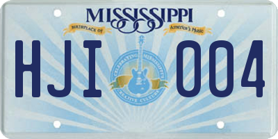 MS license plate HJI004