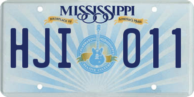 MS license plate HJI011