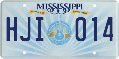 MS license plate HJI014