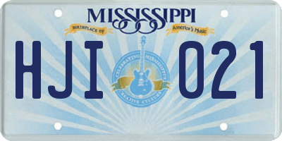 MS license plate HJI021