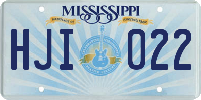 MS license plate HJI022