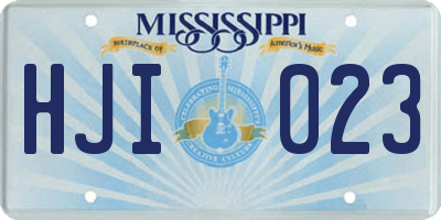 MS license plate HJI023