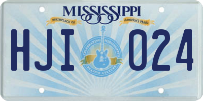 MS license plate HJI024