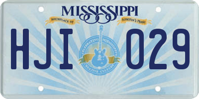 MS license plate HJI029