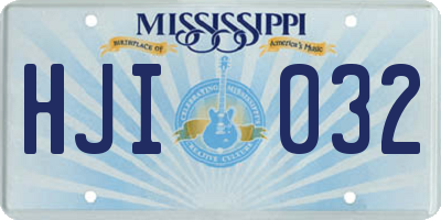MS license plate HJI032