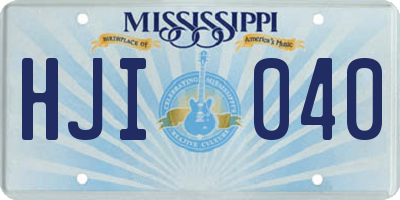 MS license plate HJI040