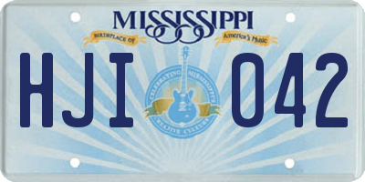 MS license plate HJI042