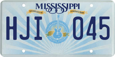 MS license plate HJI045