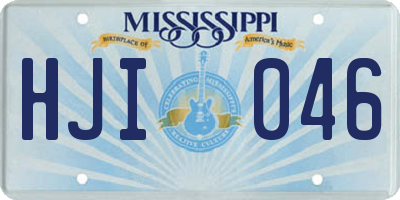 MS license plate HJI046