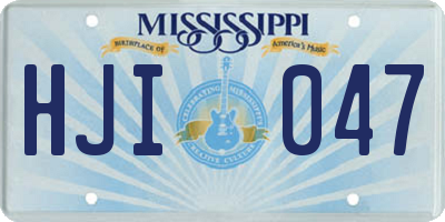 MS license plate HJI047
