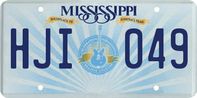 MS license plate HJI049