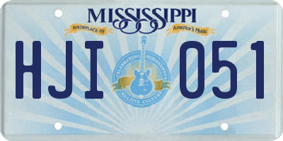 MS license plate HJI051