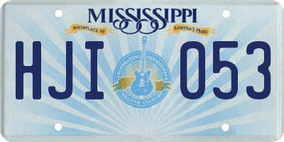 MS license plate HJI053