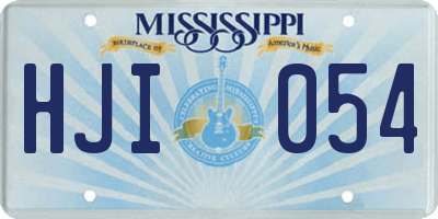 MS license plate HJI054