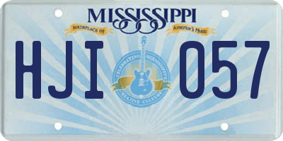 MS license plate HJI057