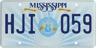 MS license plate HJI059