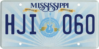 MS license plate HJI060