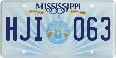 MS license plate HJI063