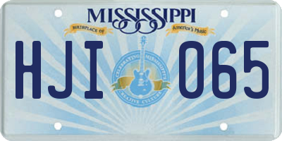 MS license plate HJI065
