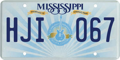 MS license plate HJI067