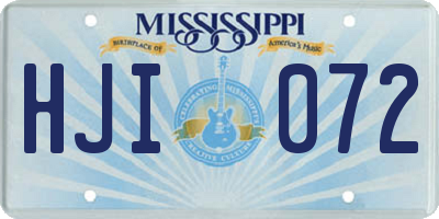 MS license plate HJI072