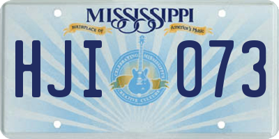 MS license plate HJI073