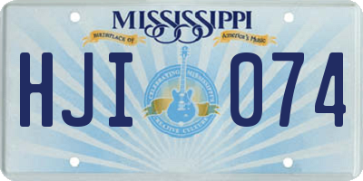MS license plate HJI074