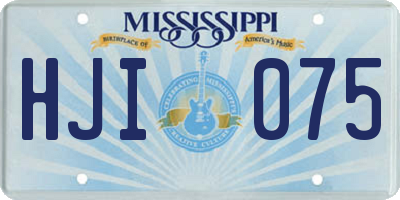 MS license plate HJI075
