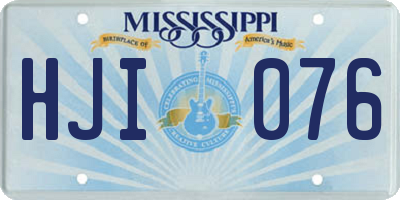 MS license plate HJI076