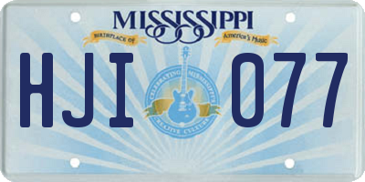 MS license plate HJI077