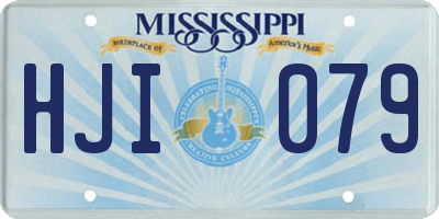 MS license plate HJI079