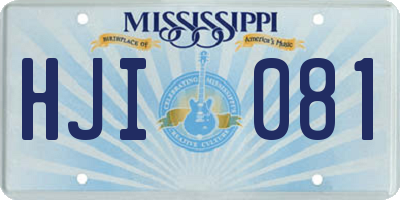 MS license plate HJI081