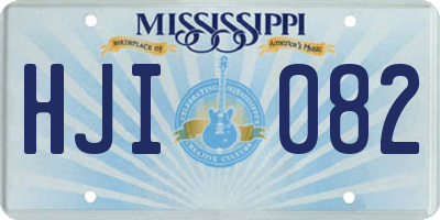MS license plate HJI082