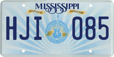 MS license plate HJI085