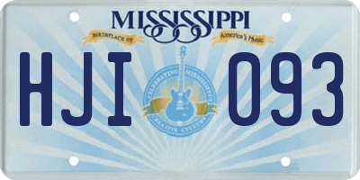 MS license plate HJI093