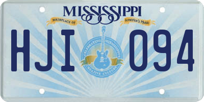 MS license plate HJI094