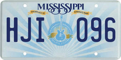 MS license plate HJI096