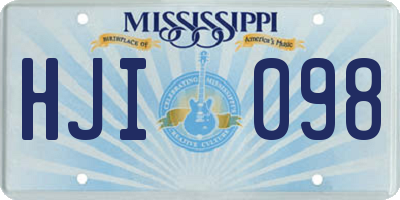 MS license plate HJI098