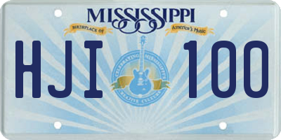 MS license plate HJI100