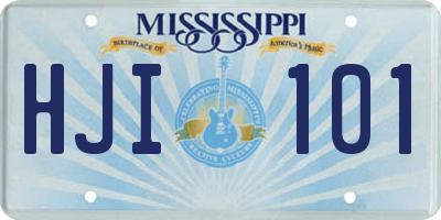 MS license plate HJI101