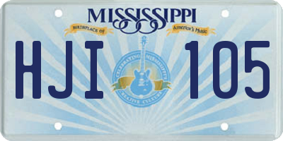 MS license plate HJI105