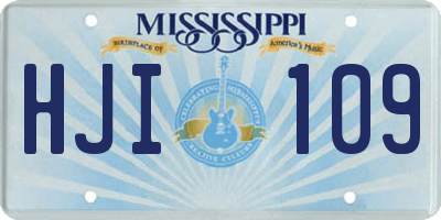 MS license plate HJI109