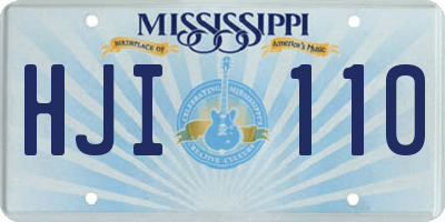 MS license plate HJI110