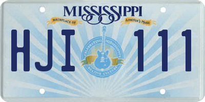 MS license plate HJI111