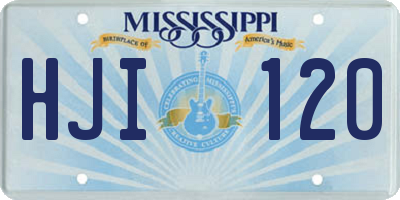 MS license plate HJI120
