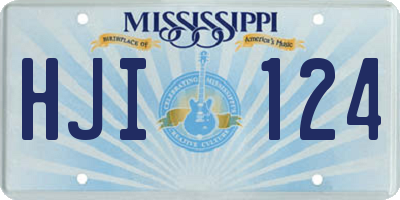 MS license plate HJI124