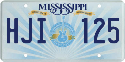 MS license plate HJI125