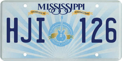 MS license plate HJI126